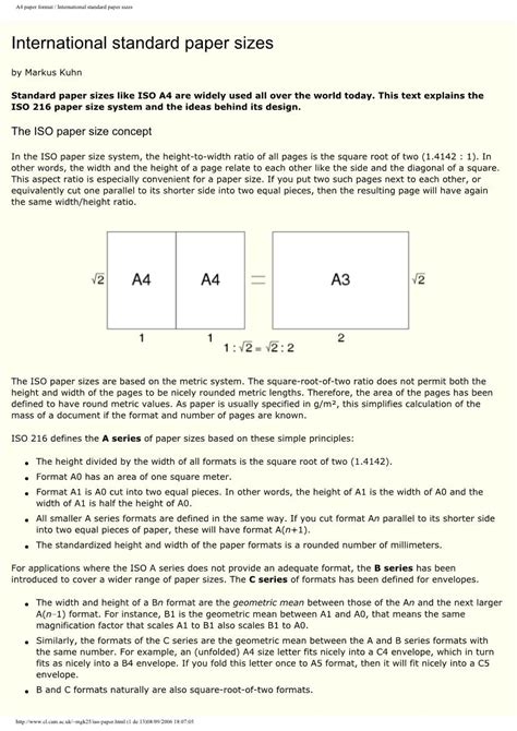 A4 Paper Format International Standard Paper Sizes Docslib