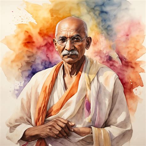 Premium AI Image | A Digital watercolor portrait of Mahatma Gandhi