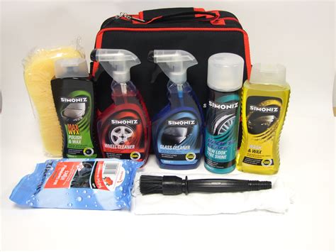 Premium Simoniz Full Car Cleaning Valeting Detailing Kit With Bag 10 Items