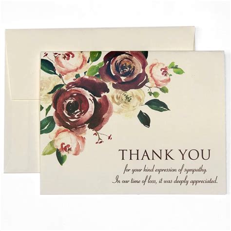 Free Printable Bereavement Thank You Cards