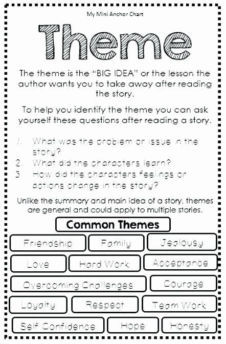 Identifying Theme Worksheets