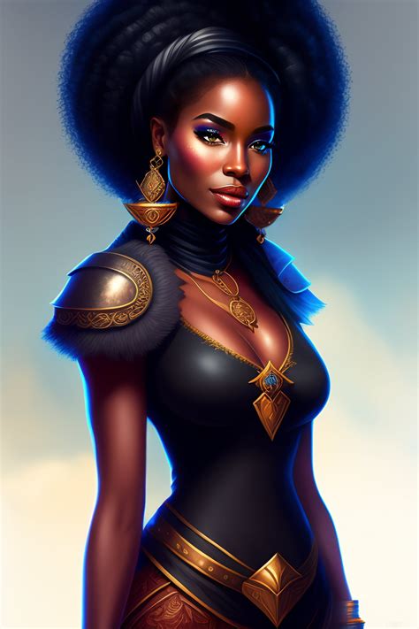 Lexica Fantasy Portrait Beautiful Black Woman Custom Character Art