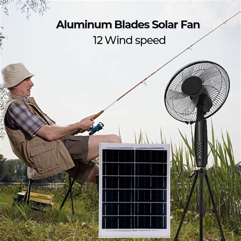 16 Inch Rechargeable 12v Dc Solar Energy Stand Fan China Portable