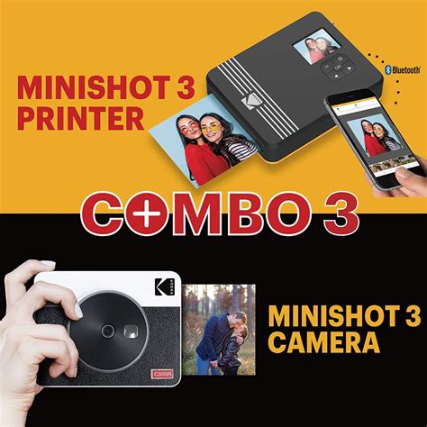 Kodak Mini Shot 3 Retro 3x3” Portable Wireless Instant Camera And Photo Printer Compatible With