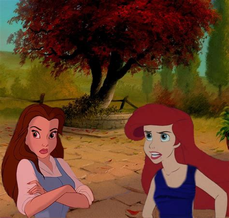 Ariel And Belle Fight Disney Crossover Fotografia 26580040 Fanpop