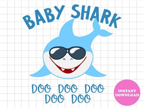 Baby Shark Svg Layered Item Clipart Cricut Digital Vector Etsy