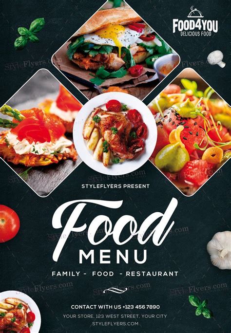 Food Menu Psd Flyer Template Food Design Menue Design Food Graphic