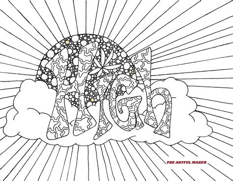 High Sunshine Adult Coloring Page By The Artful Maker Etsy