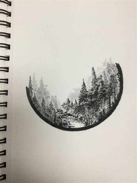 Artstation Small Felt Pen Drawing Of A Nature Scene