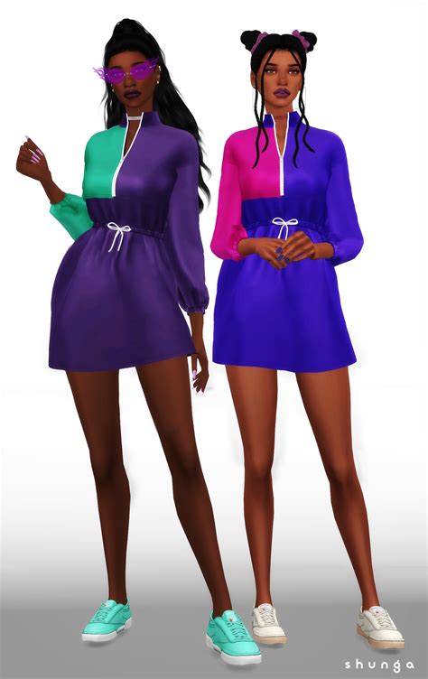 Shunga Colorblock Dress Sims 4 Clothing Urban Outfits