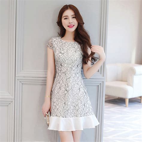 Wholesale Korean Style Lace Patchwork Wrap Dresses Tfg032007wi