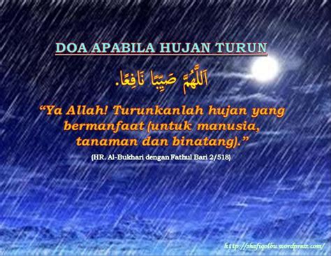 Selengkapnya lafad doa tersebut adalah Abu Anas Madani: Doa & Ibadat Ketika Ditimpa Musibah Banjir.