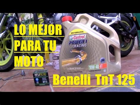 We want to make sure your vehicle receives the right. Benelli TnT 125 oil change and filter / cambio de aceite y ...