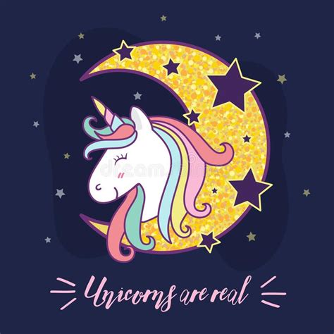 Cute Unicorn Cartoon Character Illustration Design Stock Vector