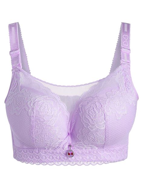 67 Off Plus Size Padded Full Cup Bra Rosegal