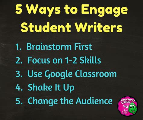 5 Ways To Engage Student Writers Teachingideas4u By Amy Mezni