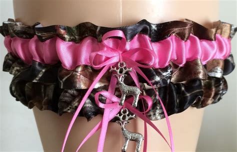 Mossy Oak Hot Pink Camouflage Wedding Garter Set Bridal Garter Set