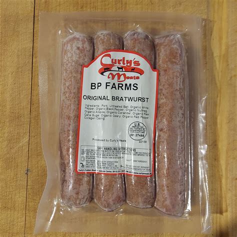 Bratwurst Sausage 1 Lb Packs 4 Linkspack 995lb Bp Farms