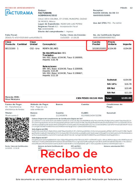 Ejemplo Recibo De Arrendamiento Cfdi 3 3 Recibo Arrendamiento Facturas