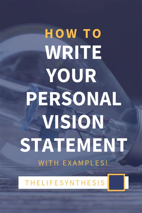 Personal Vision Statement Examples Vision Statement Examples