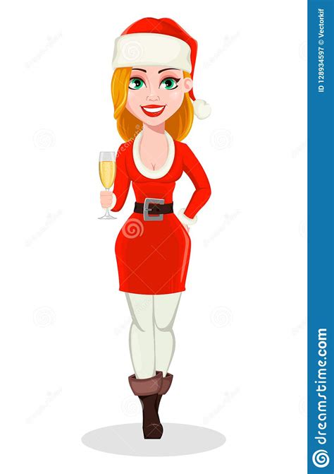 merry christmas woman in santa claus costume stock vector illustration of graphic alcohol