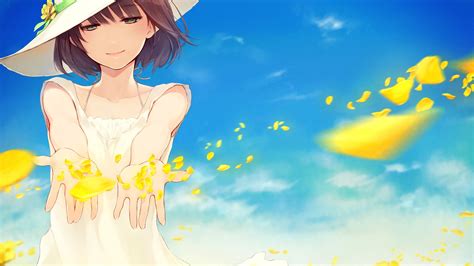 Petals Anime Anime Girls Original Characters Hat Chano Hinano