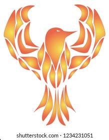 Flaming Phoenix Bird Stock Vector Royalty Free Shutterstock