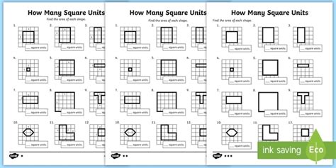 Find The Area Counting Square Units Activity