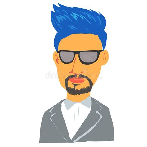 If you are thinking of decorating strong and radiant. Blue Hair Man Cartoon Character Stock Vector ...