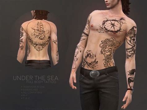 10 Designs In One Found In Tsr Category Sims 4 Male Tattoos Sims