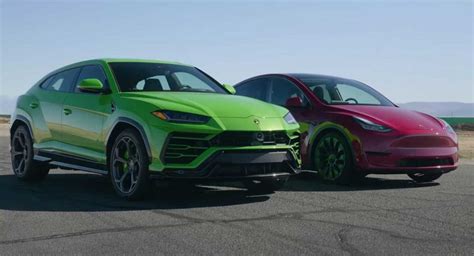 Tesla Model Y Performance And Lamborghini Urus Battle It Out For Suv