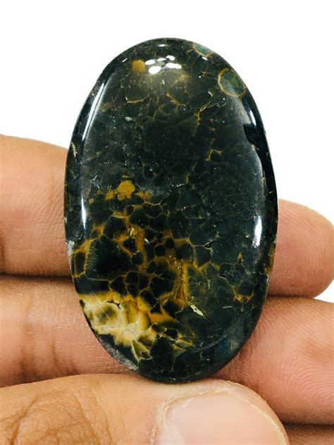 Green Ocean Jasper Natural Stone Oval Shape Weight 5120crt Etsy Uk