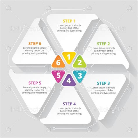 6 Steps Business Process Infographic Template Design Vector