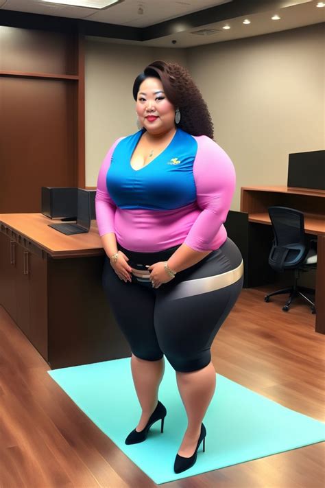 Lexica Thick Asian Woman Wide Hips Huge Ddd Office Setting Choker