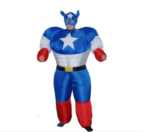 Adult Halloween Inflatable Superman Costumes Captain America Suit Masquerade Party Entertainment