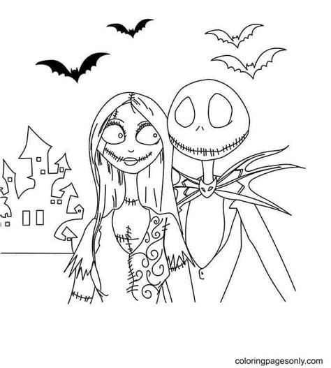 Jack And Sally Color Pages