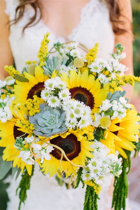 Bright Sunflowers Succulent And Daisy Bouquet