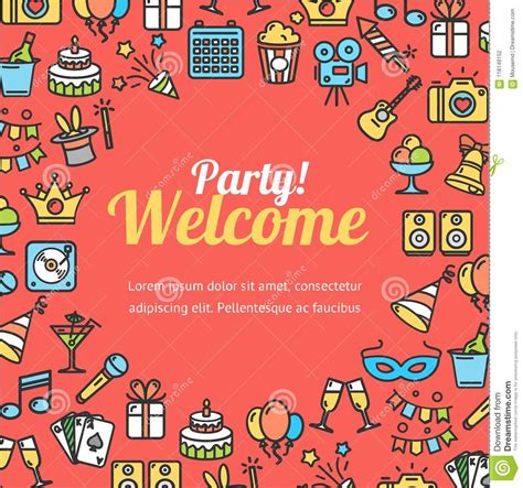 Welcome Party Invitation Card Vector Stock Vector Illustration Of