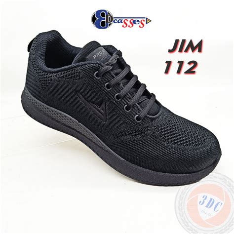Pro Att Jim 112 Sepatu Sekolah Hitam Putih Knitting Sneaker