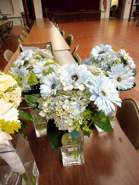 Clients include housewives of orange county Bridesmaids bouquets blue gerber daisies and hydrangeas ...