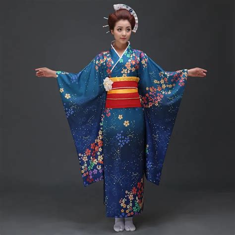 Asian Dress Japanese Geisha Kimono Dress Japanese Kimono Traditional Yukata Women Haori Obi
