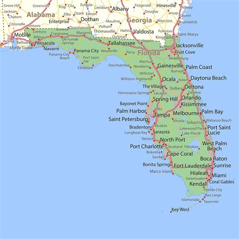 Florida Map With Cities Mappr