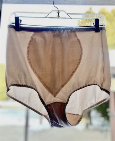 Vintage Silky Nylon Granny Panty Tummy Panel Cotton Gusset 3xl Sissy Semi Sheer 1650 Picclick