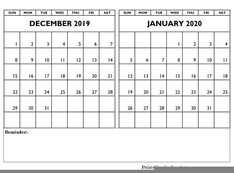 December January Printable Calendar Printable Word Searches