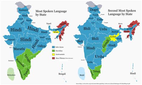 Most Spoken Languages In India Mapped Vivid Maps