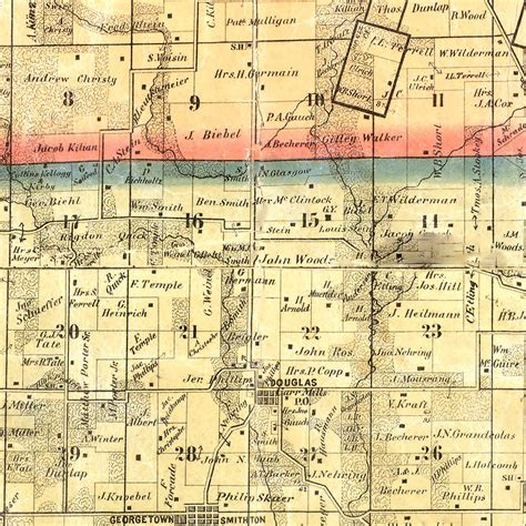 Vintage Map Of Saint Clair County Illinois 1863 By Teds Vintage Art