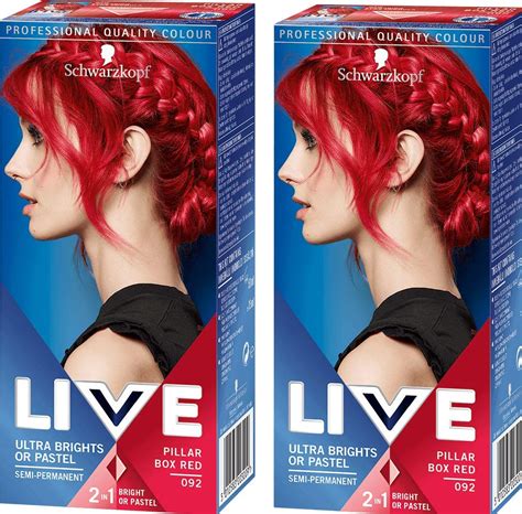 Schwarzkopf Live Color Xxl Ultra Brights 92 Pillar Box Red Semi Permanent Red Hair Dye Pack Of