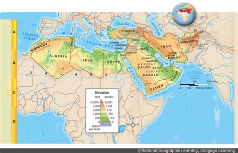 Middle East And North Africa Physical Features Diagram Quizlet