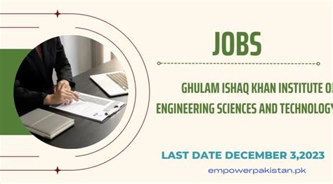 Ghulam Ishaq Khan Institute Of Engineering Sciences And Technology Jobs