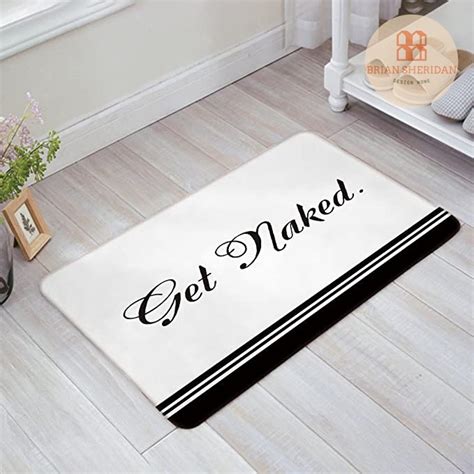 Get Naked Print Doormat Funny Non Slip Backing Doormat Indoor Etsy